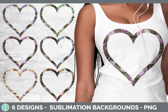 Crafting with Elegance: Your Guide to the Wood Floral Heart Frame Clipart Sublim Bundle