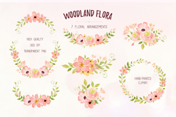 Elevating Creative Projects with Pink Floral Frames Watercolor Clipart