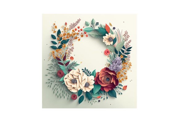 Exploring Floral Wreath Design - V14: A Whimsical Asset for Creative Projects