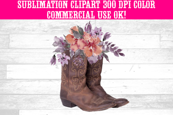 Exploring the Artistic Utility of Floral Watercolor Cowboy Boots Clipart
