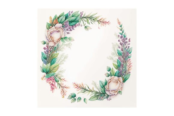Floral Garland Design V42: A Whimsical Asset for Creative Projects
