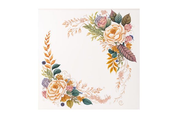 Floral Garland Design V44: Elegance for Creative Projects