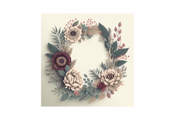 Floral Wreath Design - V18: Your Go-To Whimsical Asset for Creative Projects