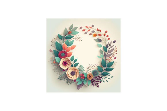 Floral Wreath Design V24: A Versatile Digital Asset for Creative Projects
