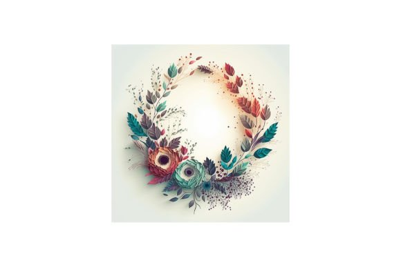 Floral Wreath Design V27: A Whimsical PNG for Modern Projects
