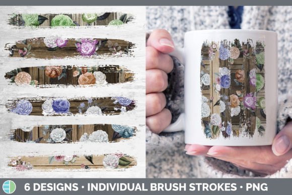 How Wood Floral Brush Strokes PNG Sublimat Elevates Your Designs