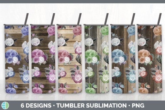 The Organic Charm of the Wood Floral Tumbler Sublimation Bundle