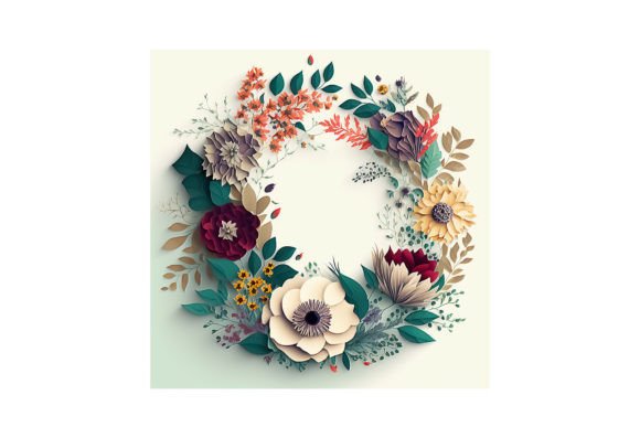 The Rise of Digital Floral Motifs: Why Floral Wreath Design - V7 Captures the Modern Creative Pulse